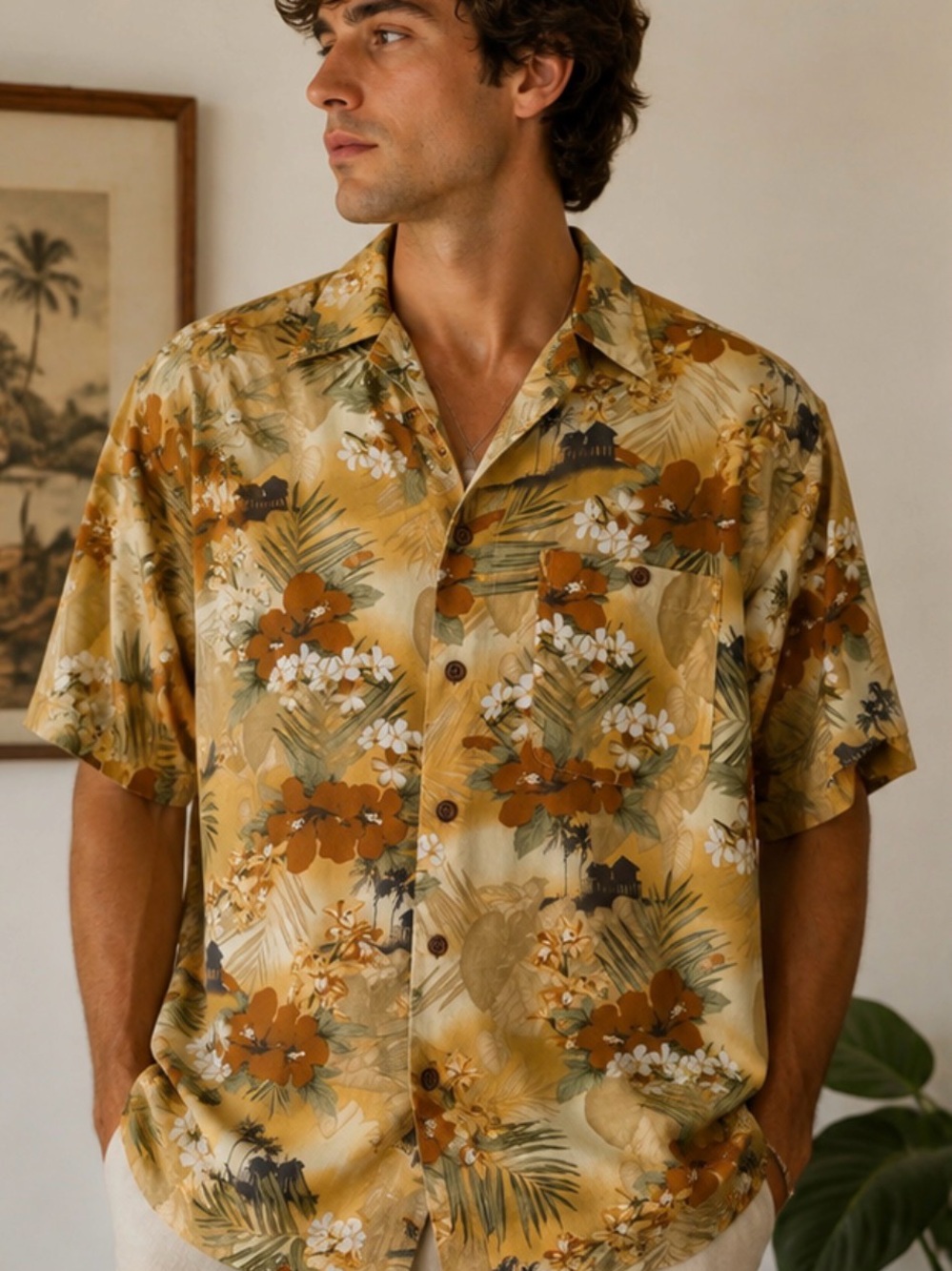 Vintage Knightsbridge Hawaiian Aloha Shirt Rayon Tropical Camp Shirt Medium